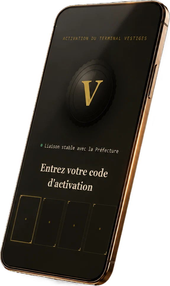 L’application Promo 2041 : l’écran d’activation du terminal VESTIGES
